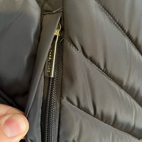 Michael Kors Faux-Fur-Trim Hooded Puffer Coat, Size XL, Dark Gray - Picture 7 of 8